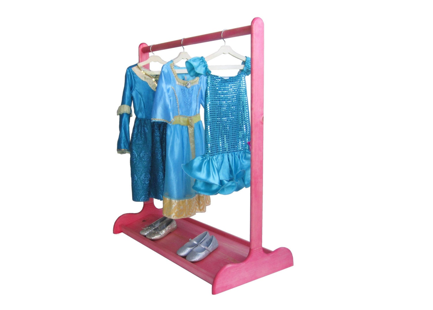 DRESS UP STAND for Children / Double Sided Shoe Rack / Ruby Pink / Other Colors Available