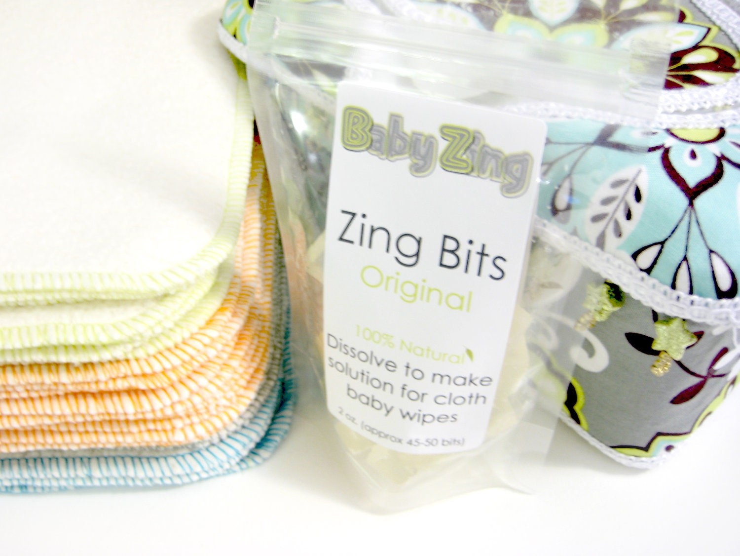 Zing Bits Dissolve to Make Solution for Cloth Baby  Wipes 100% Natural - Original