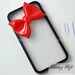 Iphone 4 case, Iphone 4S case, Iphone 4 cover, Iphone 4s cover, Red bow iphone case, Black Frame Iphone CASE