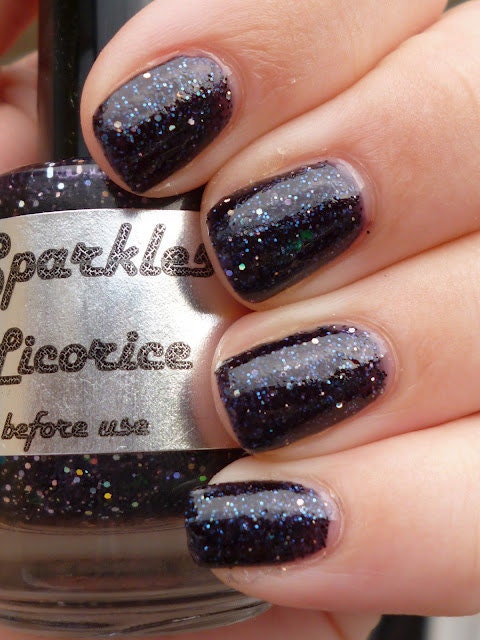 Black Licorice: Custom Blended Glitter Nail Polish/Lacquer