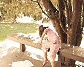 FREE US SHIPPING Pink Painter - 8 x 12 - Girl Painting with Watercolors En Plein Air - Fine Art Photo Painting