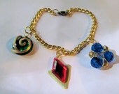 Zelda Charm Bracelet, Spiritual Stones, Gold Colored Chain