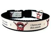 Red Dog Collar I Love You This Much matching flowers available