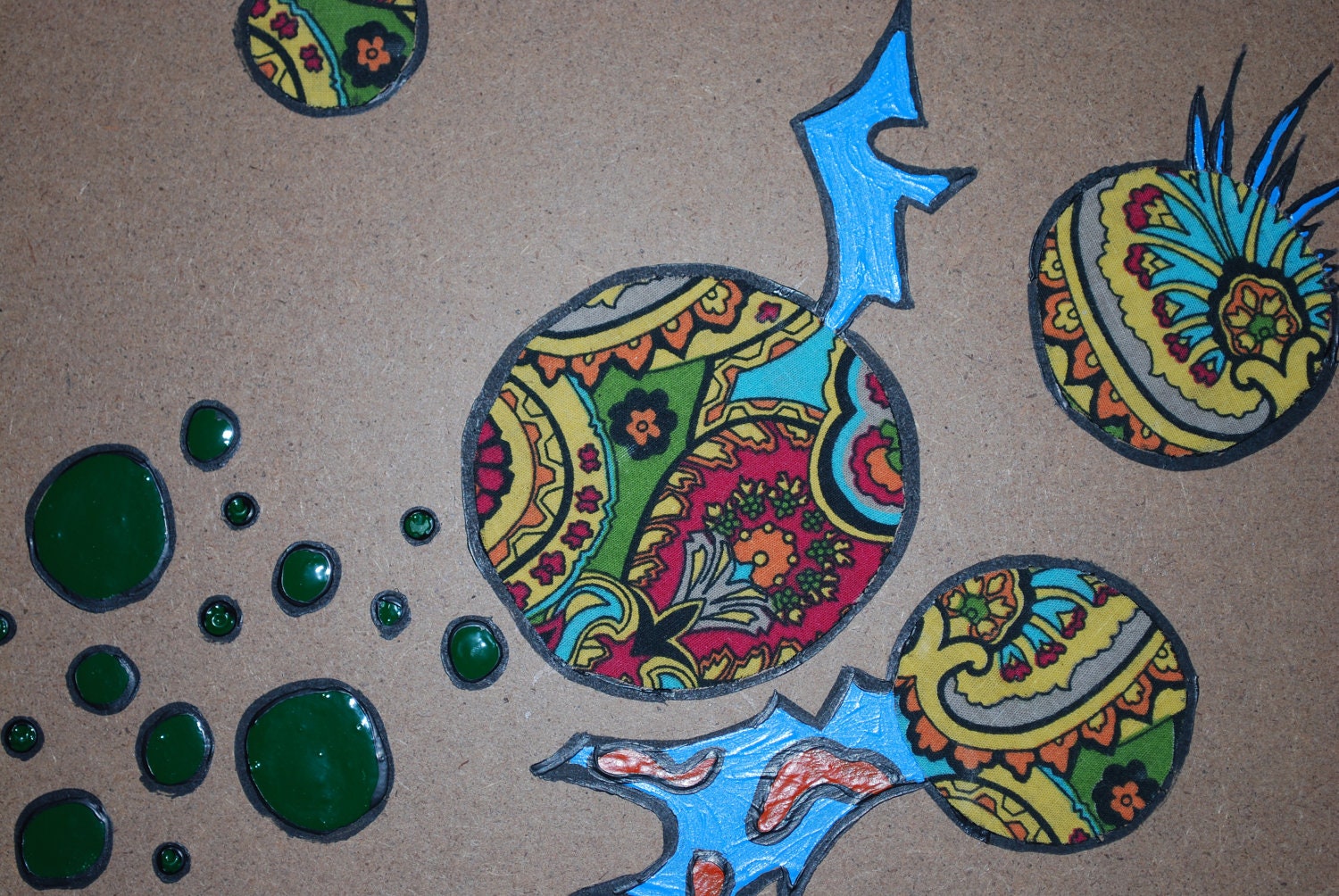 Imagination Series , Colorful Mixed media ooak art panels, Funky wall art