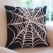 Spider Web Pillow Cover Chunky Yarn Spiderweb Halloween Decor 18 x 18