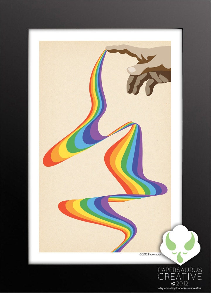 12x18 Print - Gay by God - Creation of Man original art print