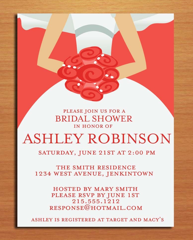 ... Comes the Bride Bridal Shower Customized Printable Invitations / DIY