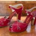 1940's High Heels // Lipstick Red Platform Peep Toe High Heels 6AAA