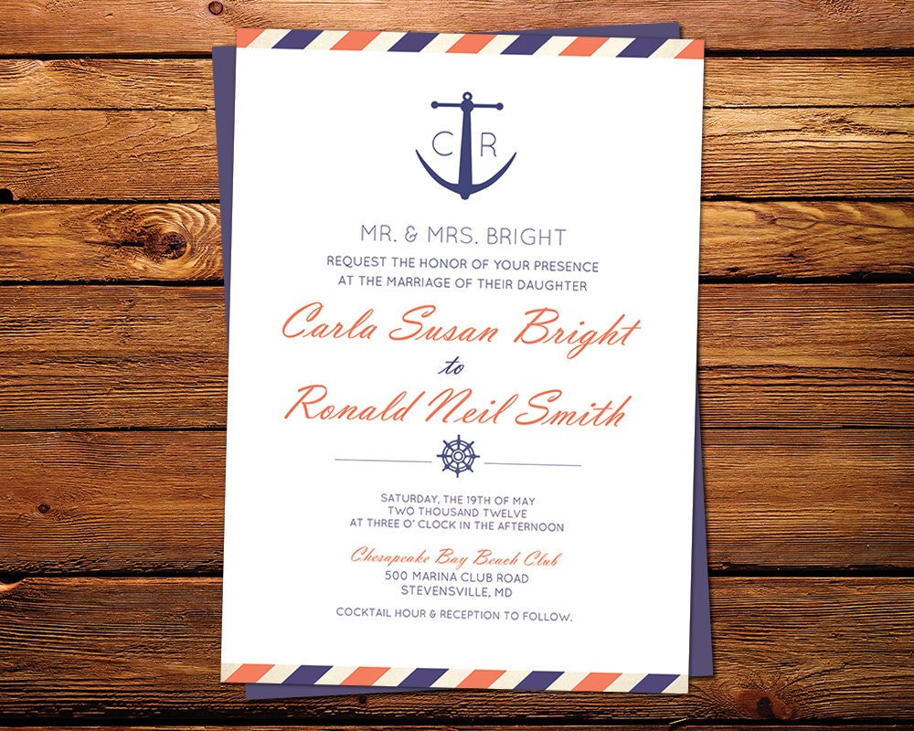 Anchor Beach Wedding Invitation