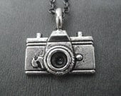 CAMERA Necklace - Photographer Jewelry - Photography Lovers Necklace on 18 inch gunmetal chain