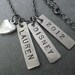 Personalized CUSTOM Hand Stamped 3 Pendant Necklace with Pewter Charm of your Choice - Choose your own words - Custom Necklace - Mothers Day