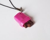 PINK CHOCOLATE BAR - phone charm