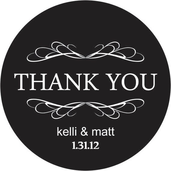 Thank You Wedding Stickers Personalized with your text and colors - Compare and Save Il_570xn