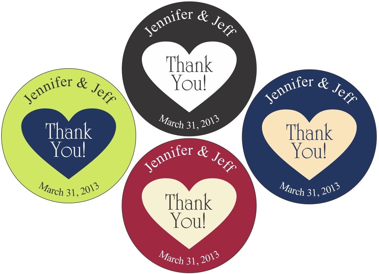 Wedding Labels in different sizes and shapes - Personalized, self sticking labels Il_570xn