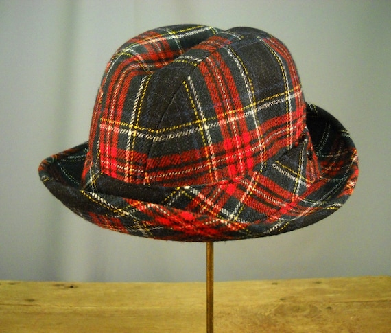 Vintage 1960's Red Plaid Pendleton Hat