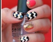 3 Sheets of 44 Chevron Nail Decals (You Pick the Colors) Now in Neon Colors