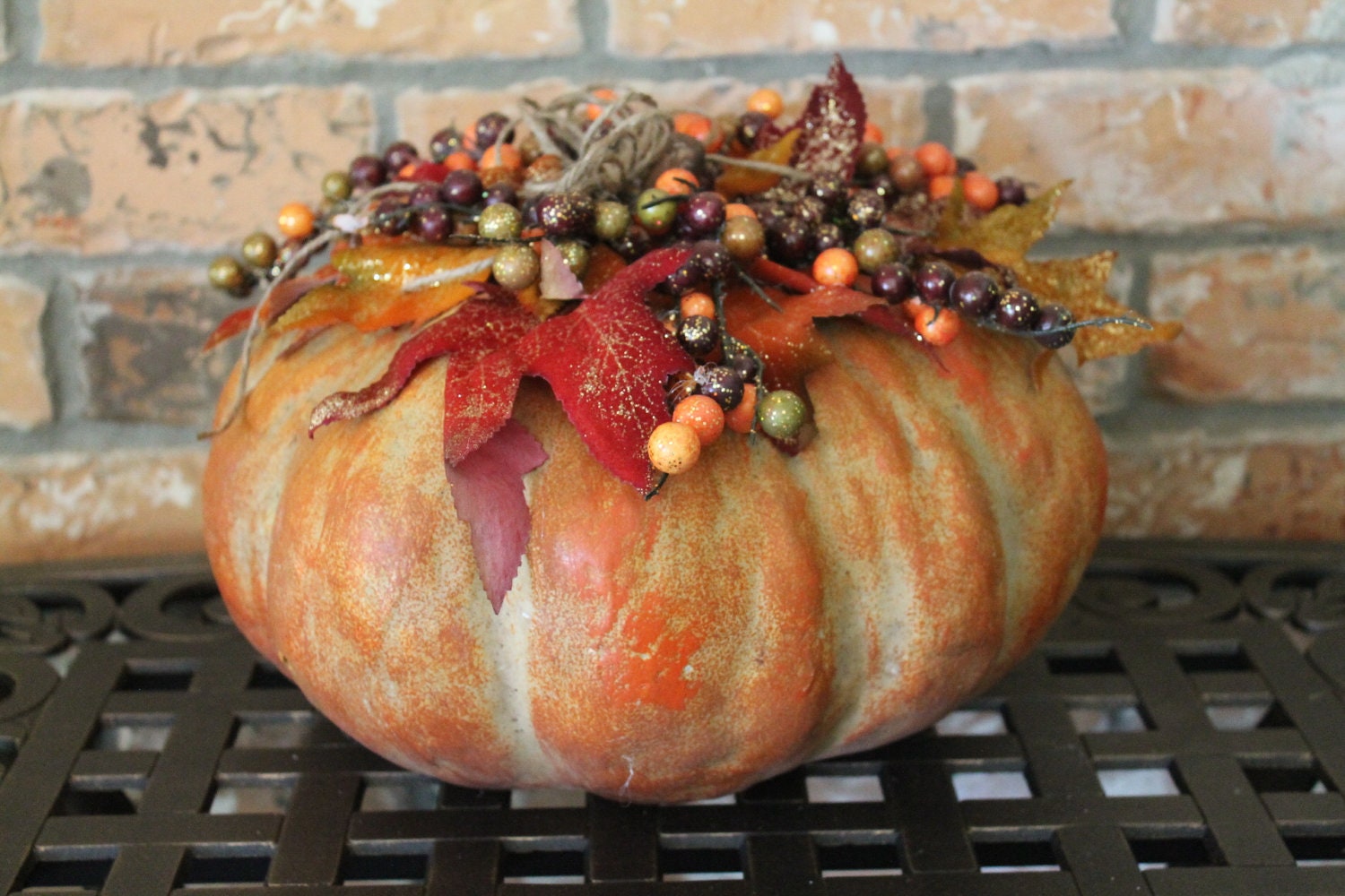 Thanksgiving Centerpiece...Giant Pumpkin...Fall Decor...Holiday Decor..Seasonal Decor
