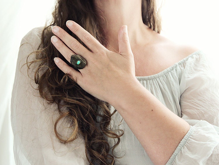 Driftwood Ring. Modern Woodland Ring - bold chunky ring. Rustic Statement Ring