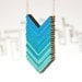 Ombre blue necklace - arrows necklace, blue shadows
