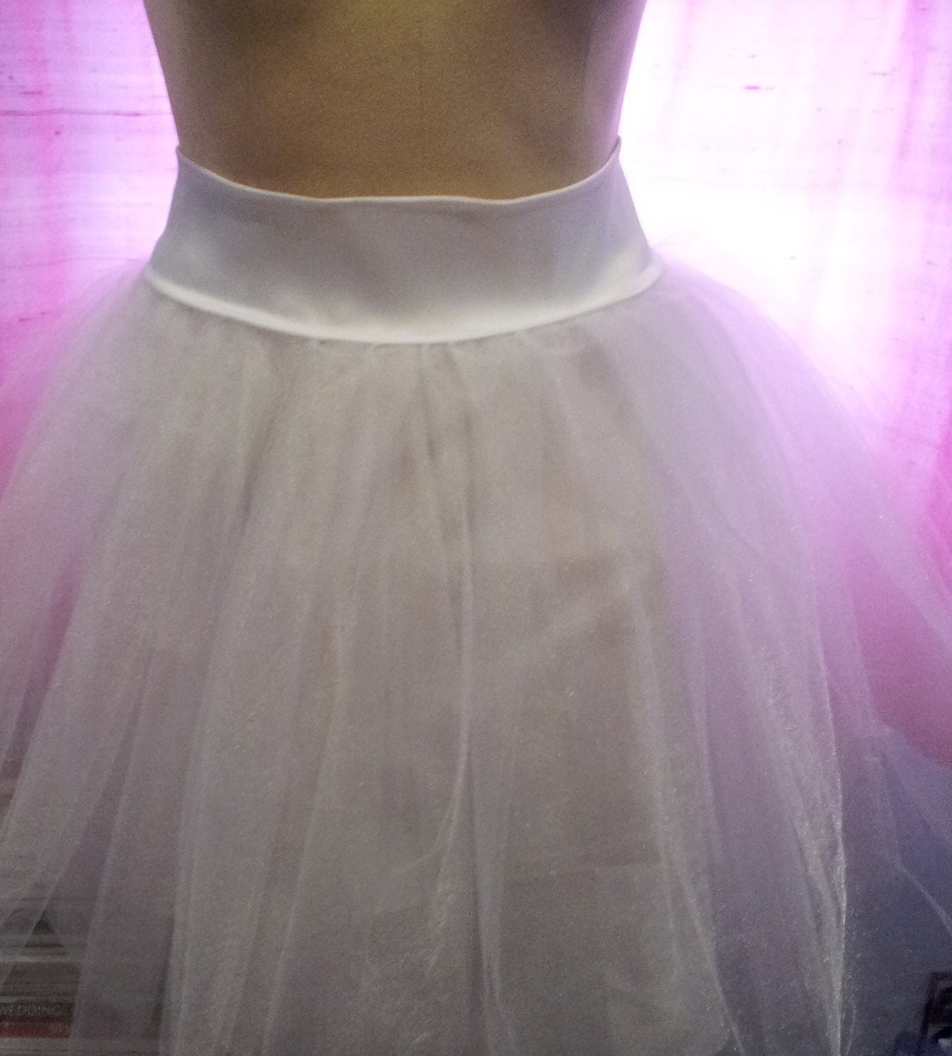 White Shimmer Tulle High- Waist Skirt- "Serendipity"