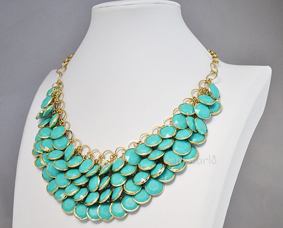 Bib Necklace, Chunky Necklace, Statement Necklace (FN0510)