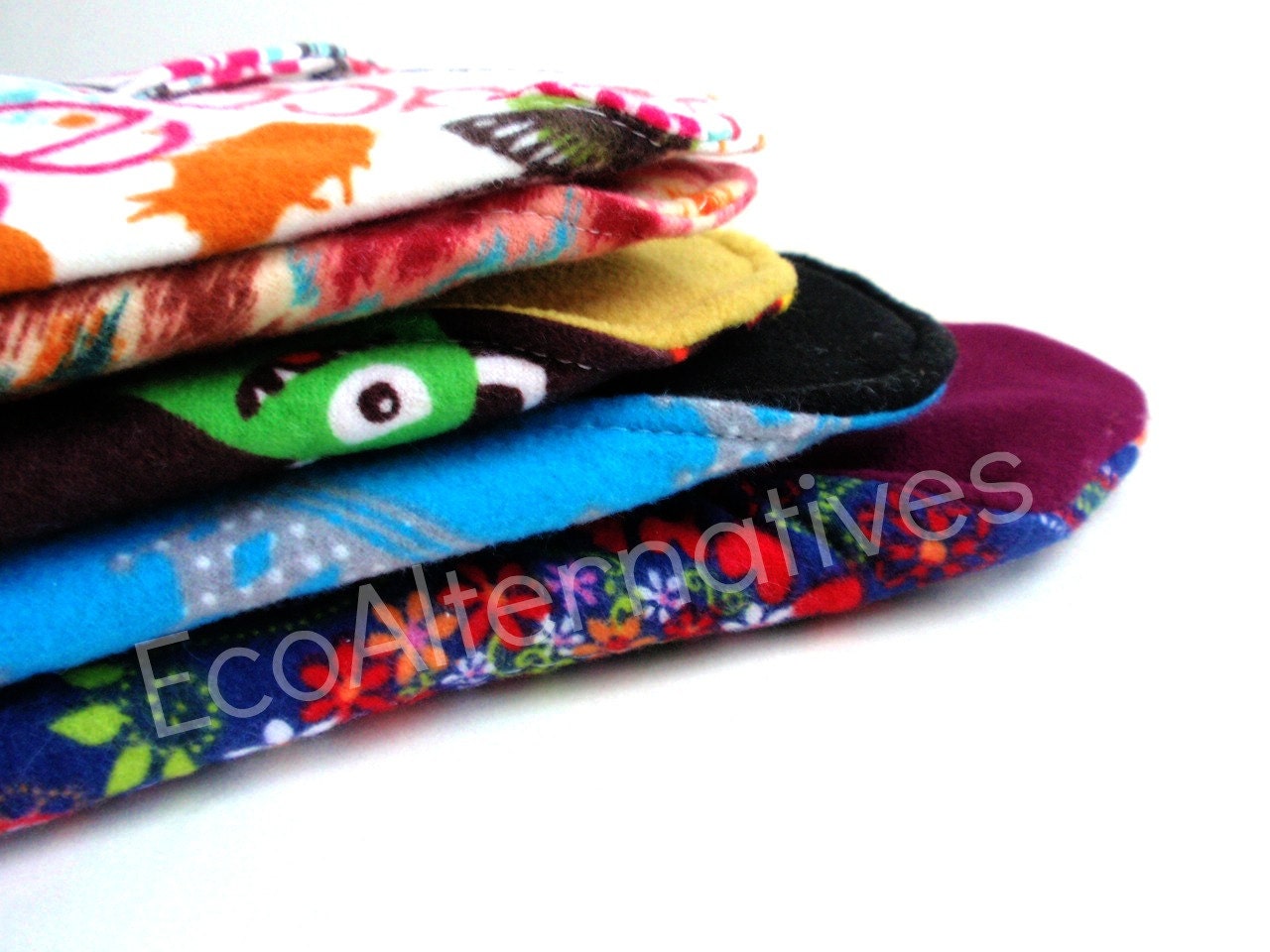 Eco Alternatives Sampler Set Variety of 5 Reusable cloth Menstrual pads
