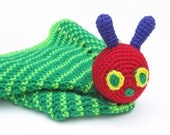 Caterpillar Lovey CROCHET PATTERN instant download - blankey, blankie, security blanket