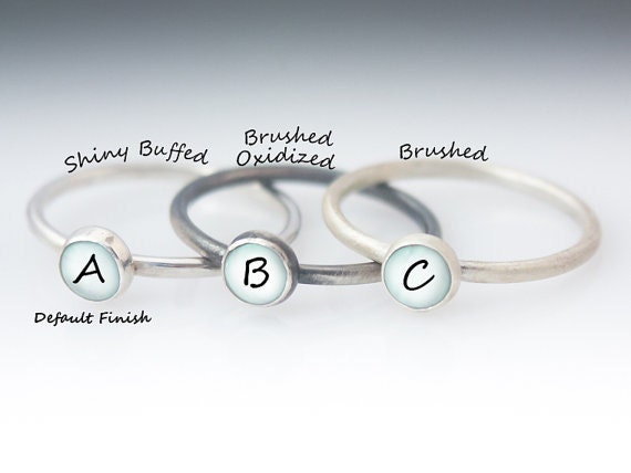 personalized stacked jewelry Heart Ring - Sterling Silver Heart ring with your choice of Initial