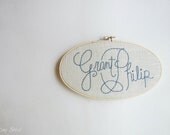 Nursery Art Linen Embroidery Hoop Name Sign Personalized Wall Art Design your Own One of a Kind