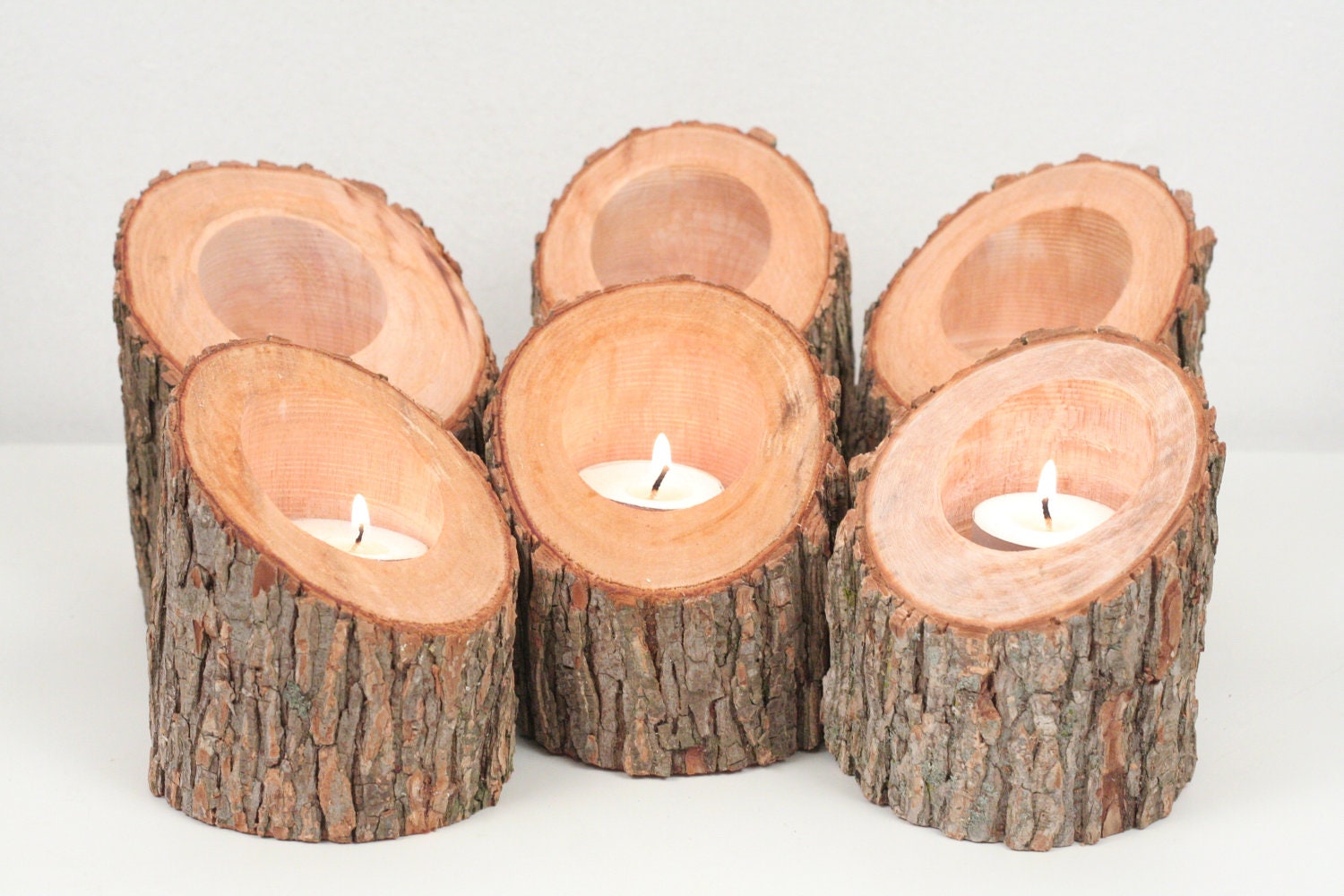 Tree Branch Candle Holders III- Rustic Wood Candle Holders, Wooden Candle Holders, Wedding Centerpiece