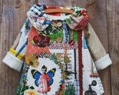 Private listing for Didier G. - Girls Swing Coat Jacket with Ruffled Collar in Vintage print - Size 18m