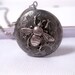 Silver Bee Floral Locket With Bird