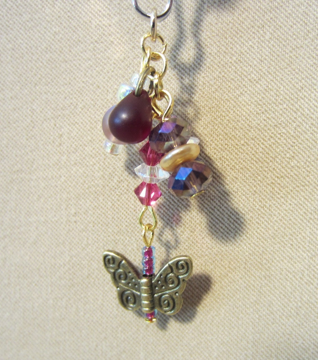 Spiral Butterfly Add a Charm / Purse Charm / Zipper Pull / Cell Phone Charm