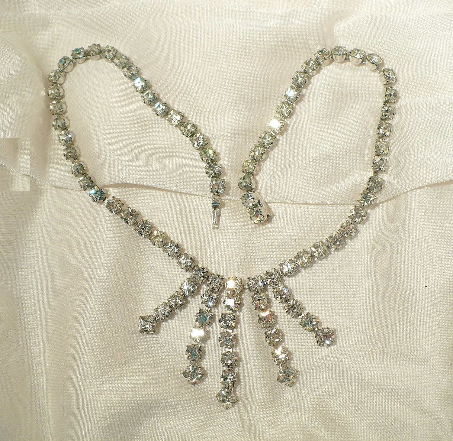 Ravishing Rhinestone Fringe Choker, Petite Neck, Flower Girl, Pageant