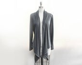 Rae sweater wrap - charcoal/silver jersey knit