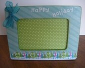 4" x 6"  Christmas Wimsical Picture Frame / Ready To Ship