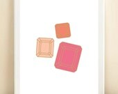 Coral, Peach, Pink, and Gold Gem print poster