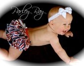 Parley Ray American Beauty Patriotic Independence 4th of July Flag Ruffled Diaper Cover/ Baby Bloomers/ Photo Prop