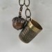 Peter Pan and Wendy Thimble and Acorn Kisses in Aged Brass