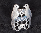 Bird Ring -  Love Birds - Historical - Anatolian Seljukian- Sterling Silver