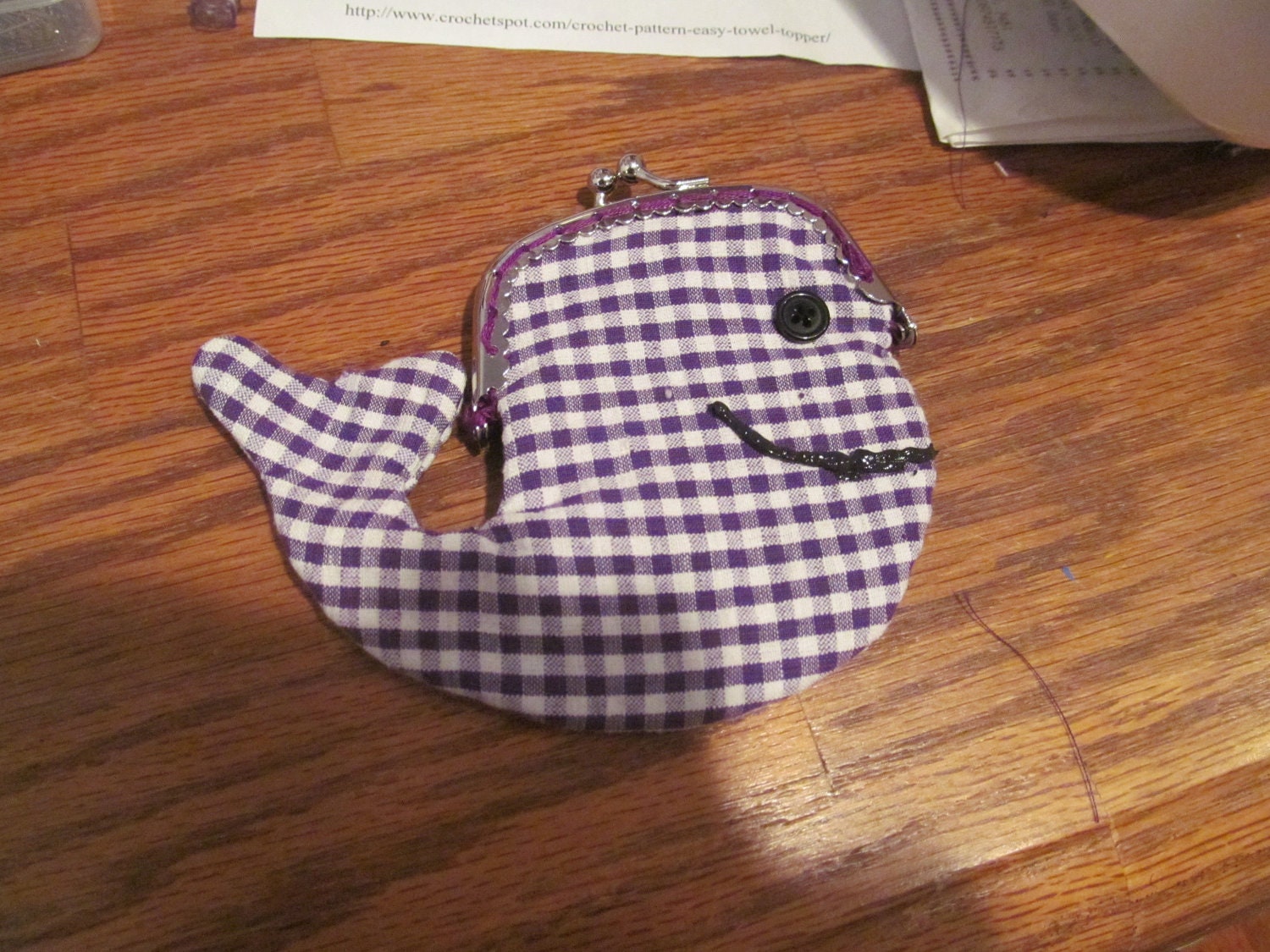 Reserved for Mindy - Whale Change Purse