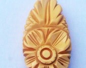 Vintage 1930s Bakelite Dress Clip/ Carved/ Butterscotch/ Art Deco