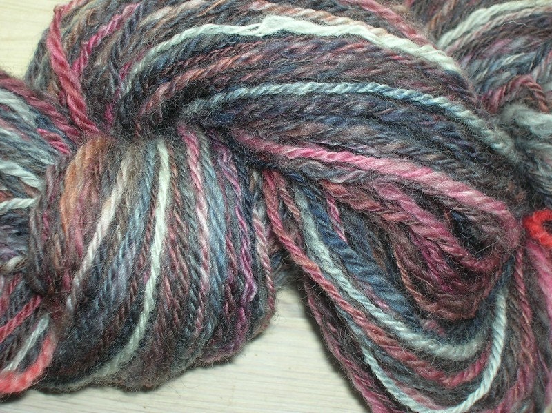 Handspun, Hand Dyed, DK 3-ply Self Striping Yarn. EU Seller