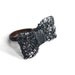 Hand Crochet Wire Steel Blue  Bow Tie Adjustable Ring by PrayerMonkey