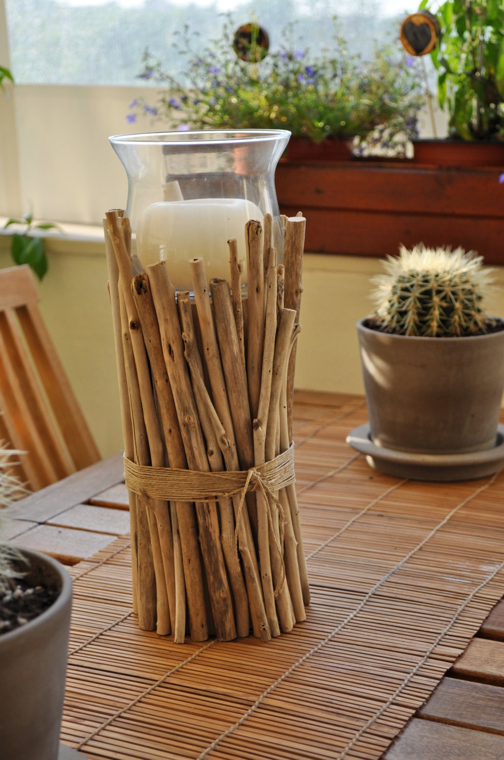 Items similar to Summer SALE Driftwood Centerpiece, Driftwood Candle Holder Centerpiece