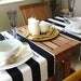 Beach wedding & bridal shower table runner-black and white stripes-table settings-cotton-2.5" wide stripes