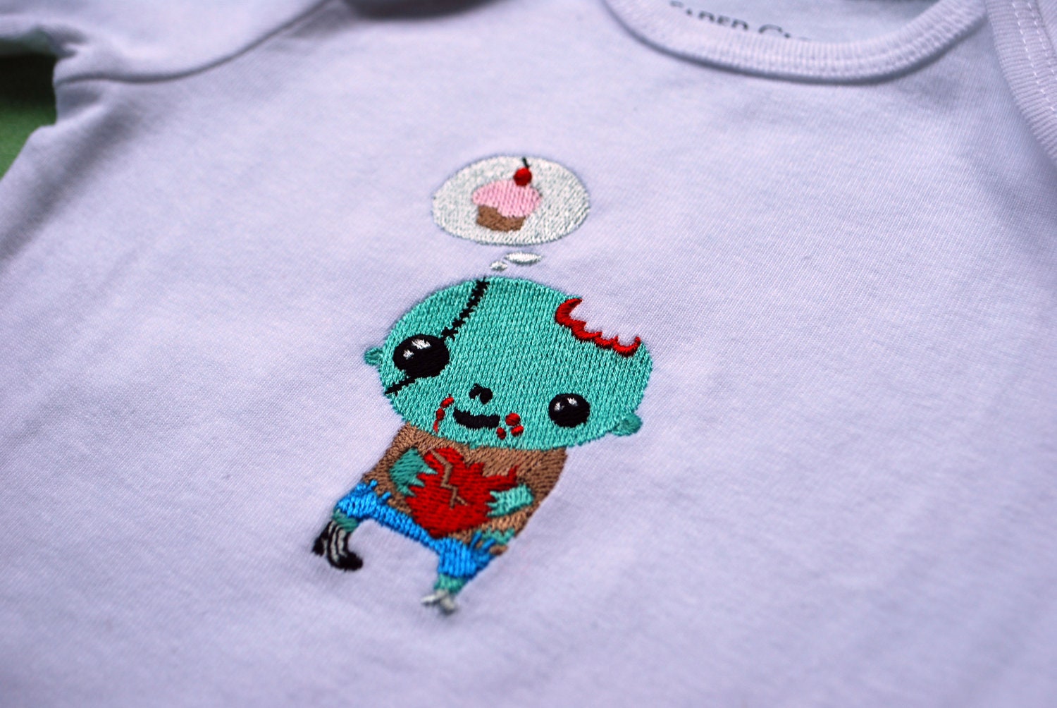 Sweet Zombie baby embroidered onesie bodysuit made to order