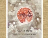 Mars the Red Planet - Heavenly Bodies Series 11" x 14"