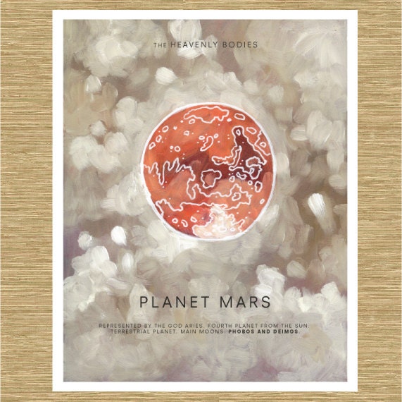 Mars the Red Planet - Heavenly Bodies Series 11" x 14"