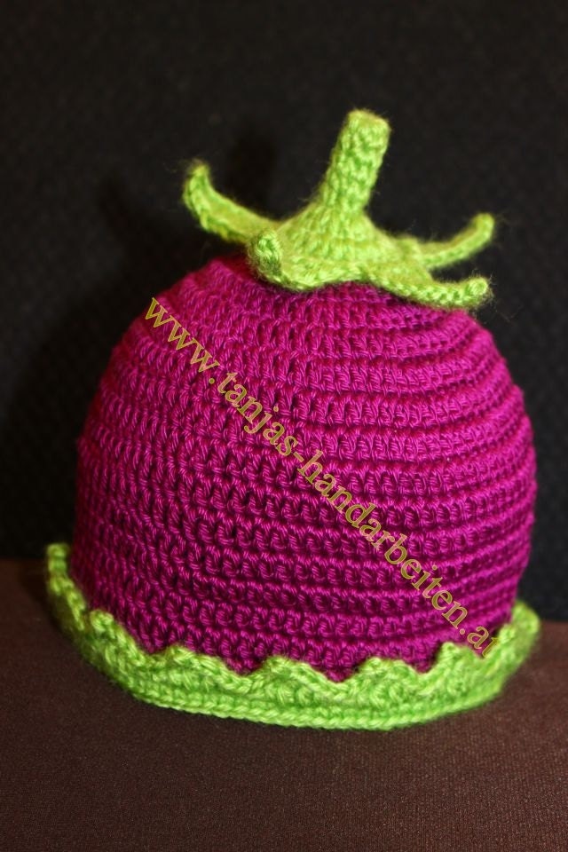 Eggplant Baby Hat Crochet Pattern
